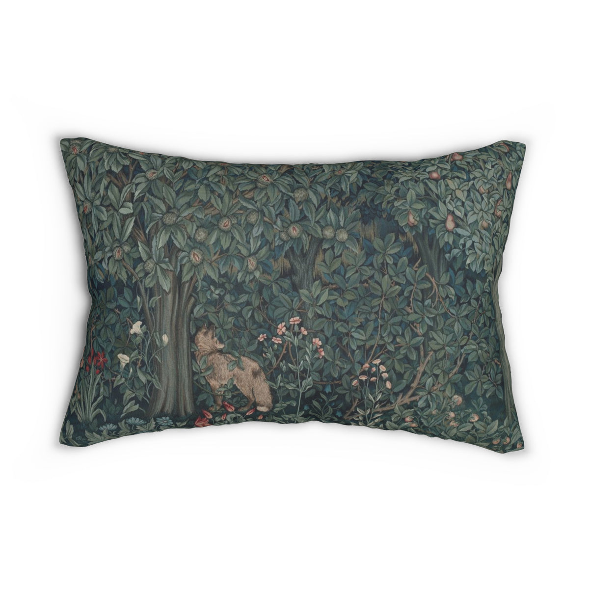 Lumbar Cushion designed by William Morris & Co in a floral pattern called Greenery Collection (Fox)