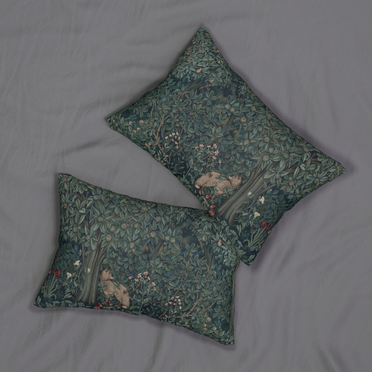 Lumbar Cushion designed by William Morris & Co in a floral pattern called Greenery Collection (Fox)
