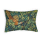 Lumbar Cushion designed by William Morris & Co in a green floral pattern called Pheasant & Squirrel Collection (Pheasant)