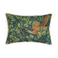 Lumbar Cushion designed by William Morris & Co in a green floral pattern called Pheasant & Squirrel Collection (Pheasant)