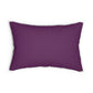 Rectangular lumbar cushion with a William Morris & Co floral pattern in pink, green, and purple colours