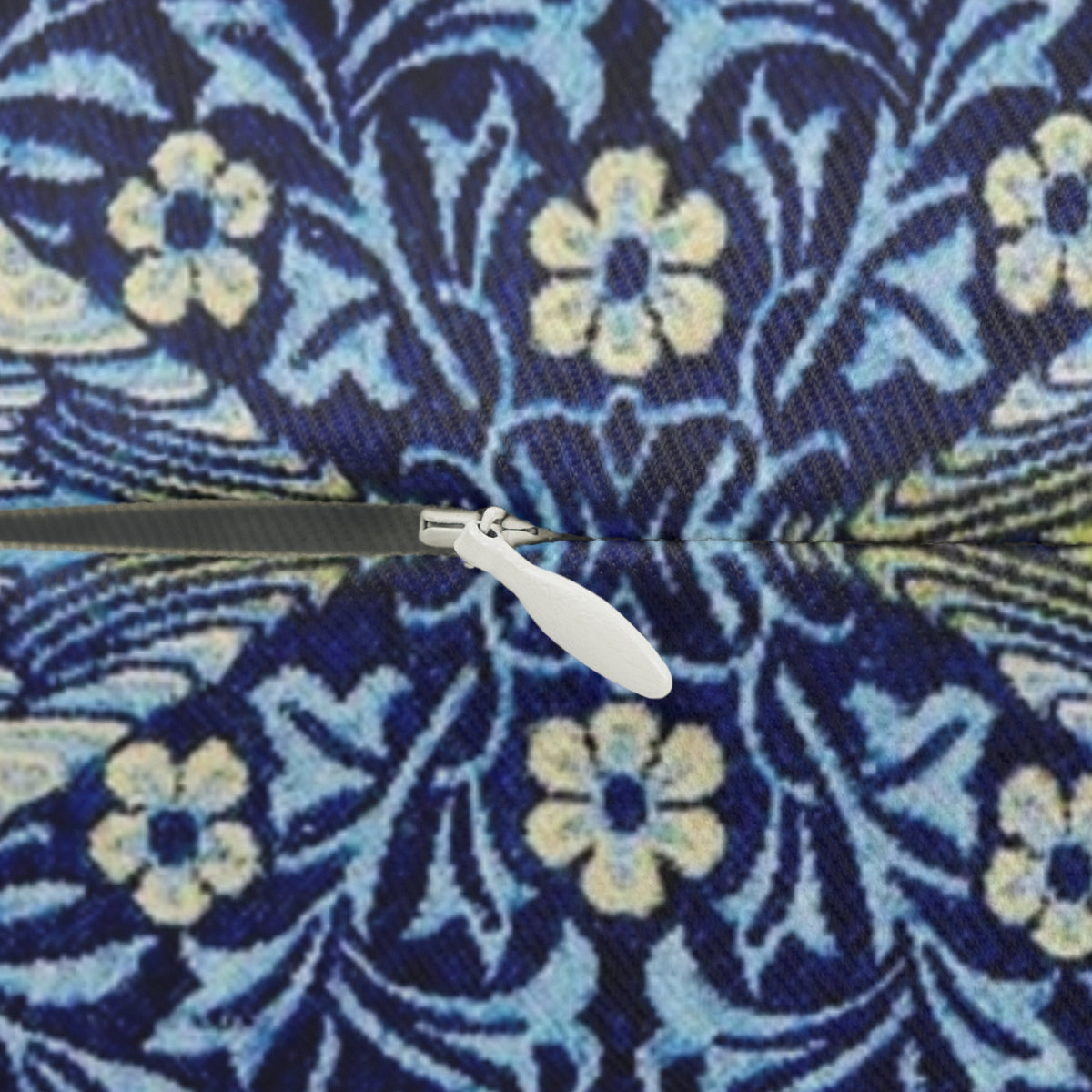 Lumbar Cushion designed by William Morris & Co in a blue floral pattern called Bird Collection (Blue)