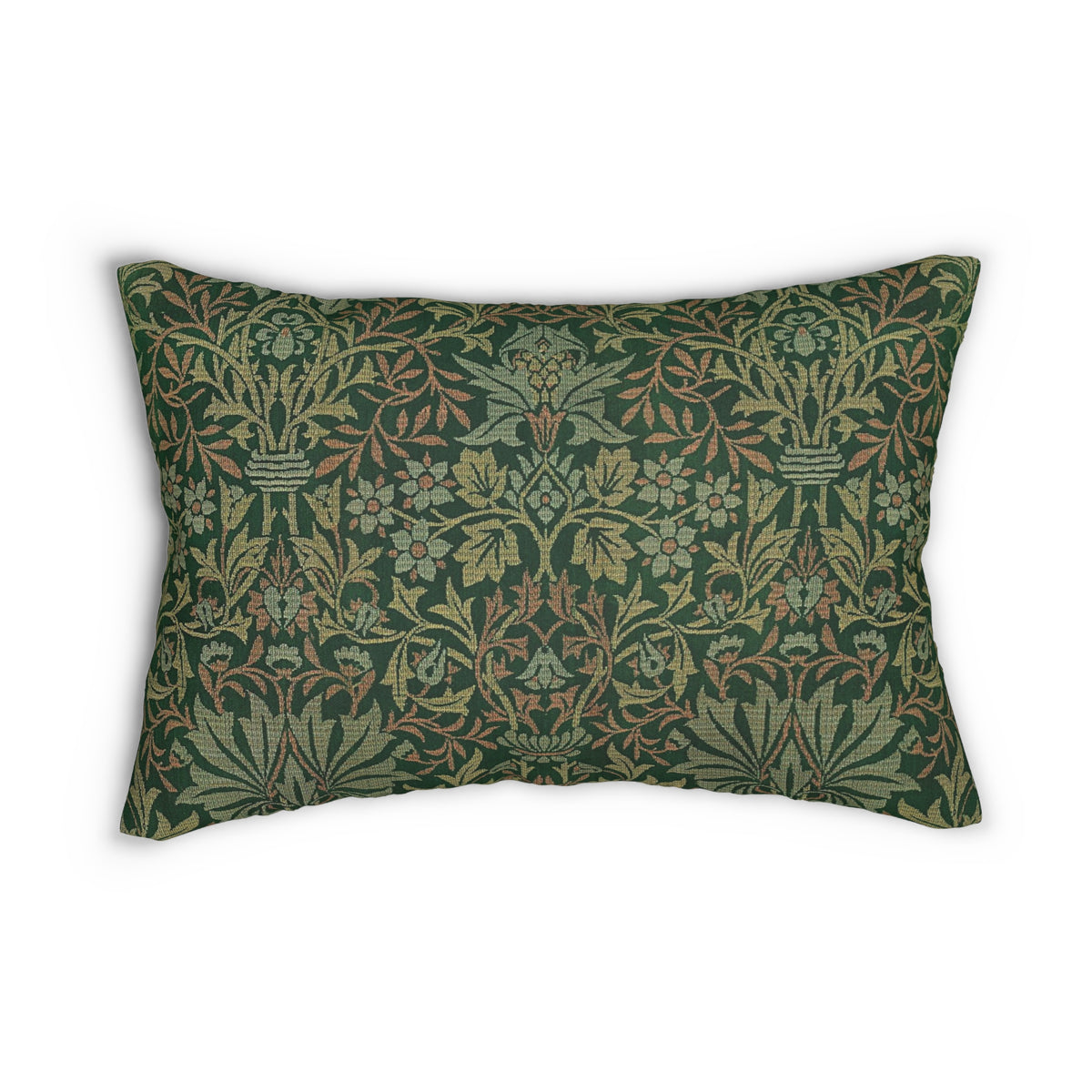 Lumbar Cushion designed by William Morris & Co in a green floral pattern called Flower Garden Collection