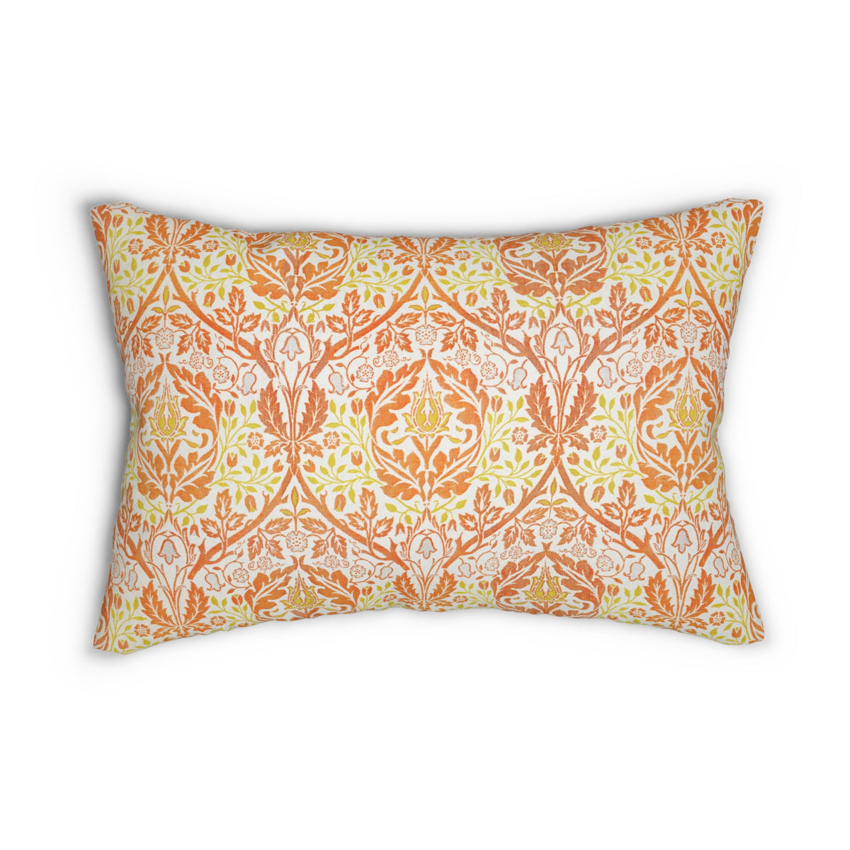 Lumbar Cushion designed by William Morris & Co in a floral orange pattern called Golden Bough Collection