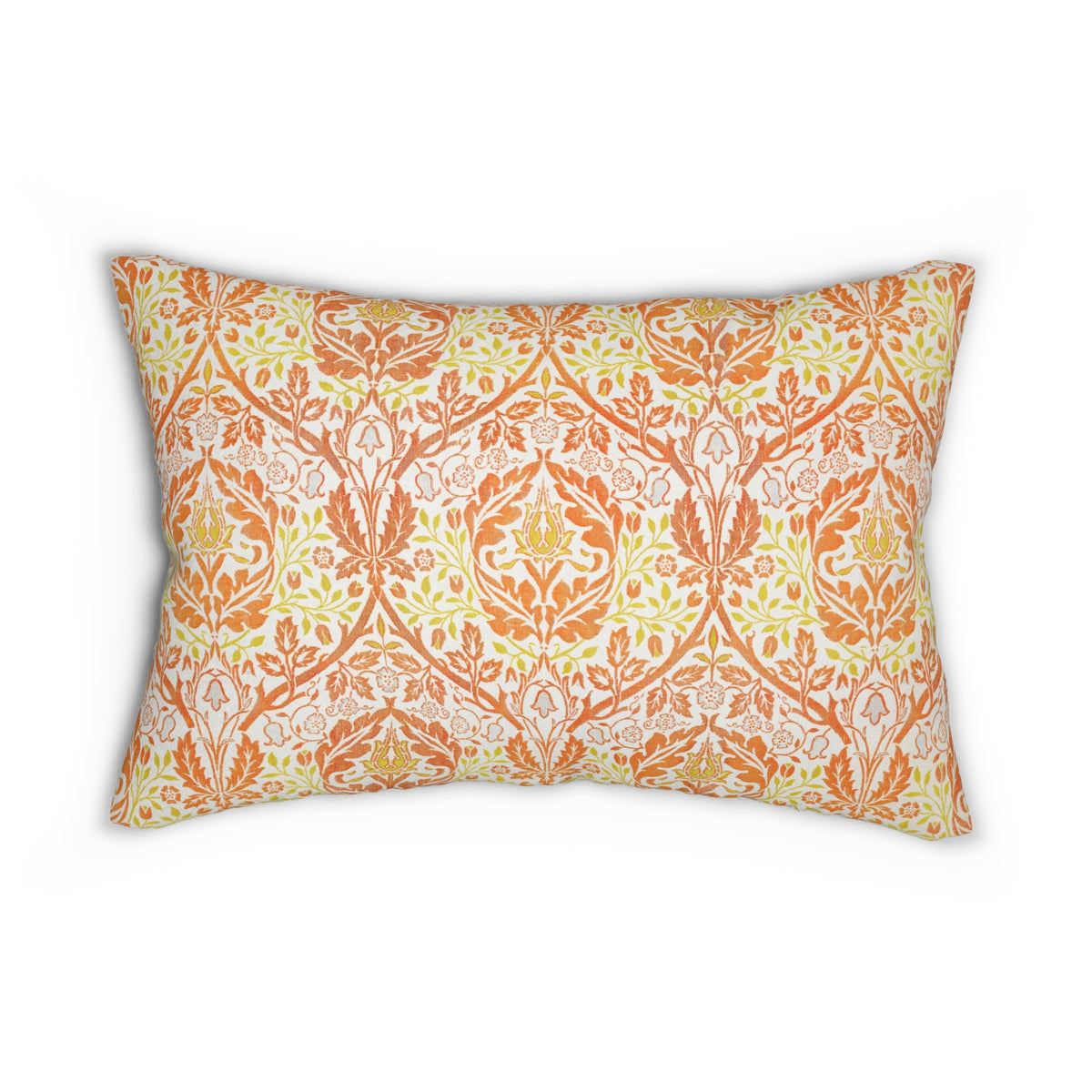Lumbar Cushion designed by William Morris & Co in a floral orange pattern called Golden Bough Collection
