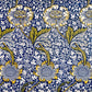Lumbar Cushion  with hidden zipper and removable cover in a floral yellow, blue and olive William Morris & Co pattern called Kennet Collection