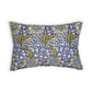 Lumbar Cushion  with hidden zipper and removable cover in a floral yellow, blue and olive William Morris & Co pattern called Kennet Collection