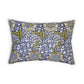Lumbar Cushion  with hidden zipper and removable cover in a floral yellow, blue and olive William Morris & Co pattern called Kennet Collection