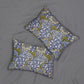 Lumbar Cushion  with hidden zipper and removable cover in a floral yellow, blue and olive William Morris & Co pattern called Kennet Collection