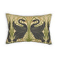 Lumbar Cushion inspired by William Morris - Swan, Rush and Iris Collection (Black Swan)
