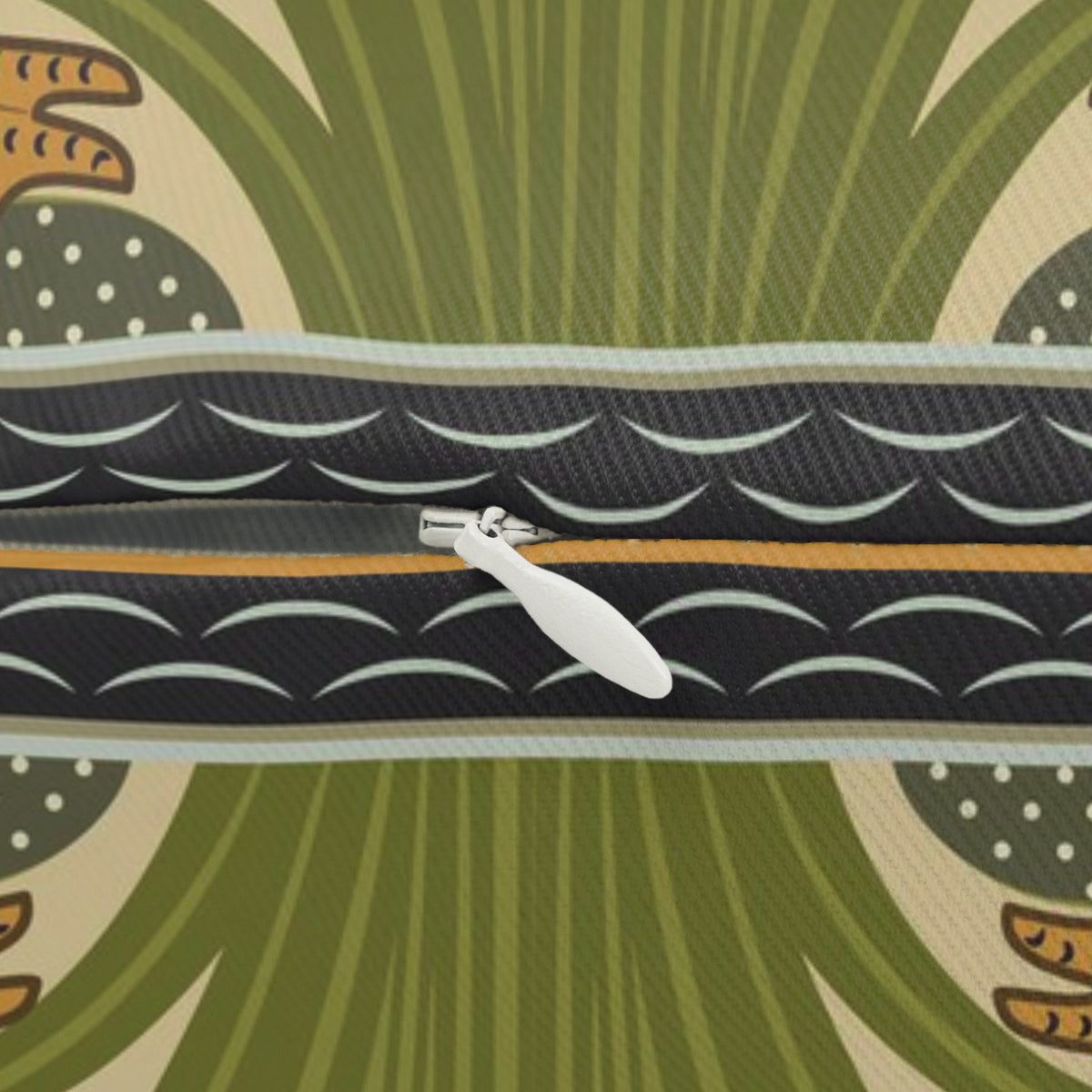Lumbar Cushion inspired by William Morris - Swan, Rush and Iris Collection (Black Swan)