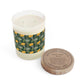 Luxury Scented Candle in an Arts & Crafts pattern inspired by William Morris & Co called Chrysanthemum Collection (Yellow and Green)