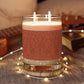 Luxury Scented Candle in an Arts & Crafts pattern inspired by William Morris & Co called Acorns and Oak Leaves Collection (Rust)