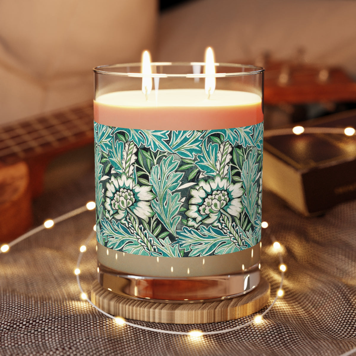 Luxury Scented Candle inspired by William Morris - Anemone Collection (Aqua)