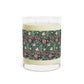 Luxury Scented Candle  in an Arts & Crafts pattern inspired by William Morris & Co called Compton Collection (Hill Cottage) in Red, Blue, Green and Beige