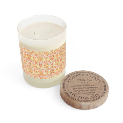 Luxury Scented Candle in an Arts & Crafts pattern inspired by William Morris & Co called Golden Bough Collection