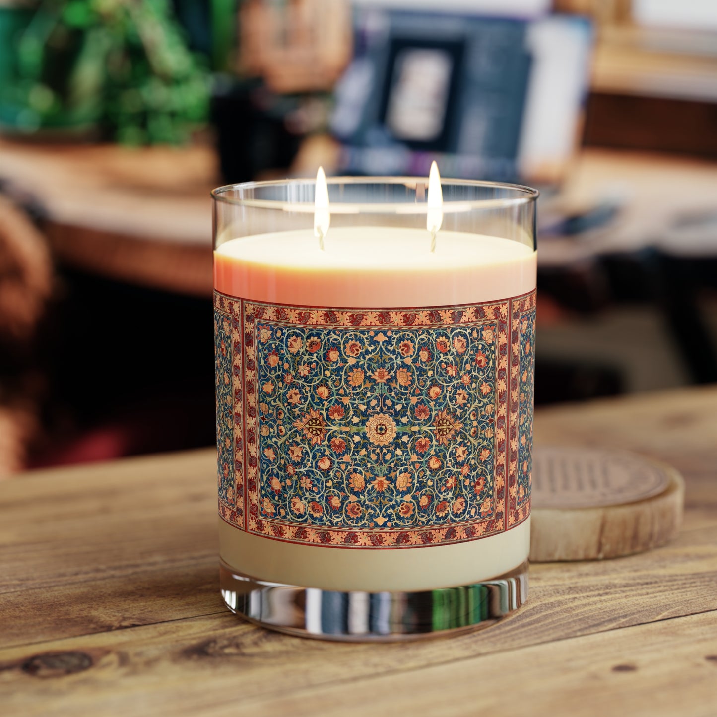 Luxury Scented Candle in an Arts & Crafts pattern inspired by William Morris & Co called Holland Park Collection