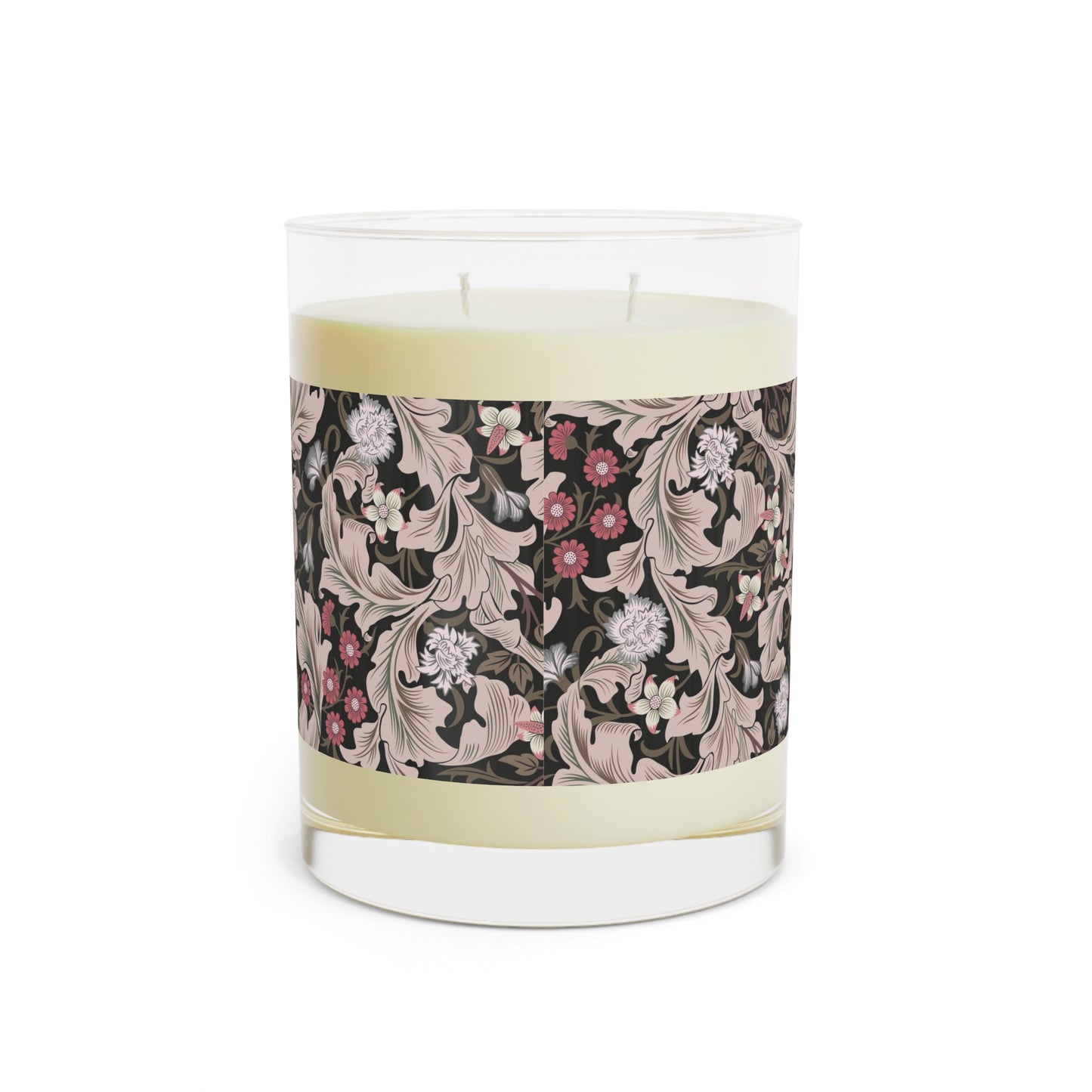 Luxury Scented Candle in an Arts & Crafts pattern inspired by William Morris & Co called Leicester Collection (Brown)