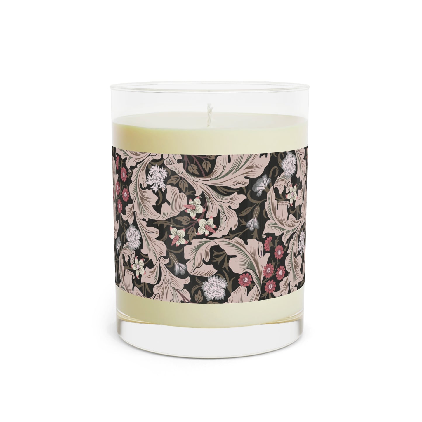 Luxury Scented Candle in an Arts & Crafts pattern inspired by William Morris & Co called Leicester Collection (Brown)