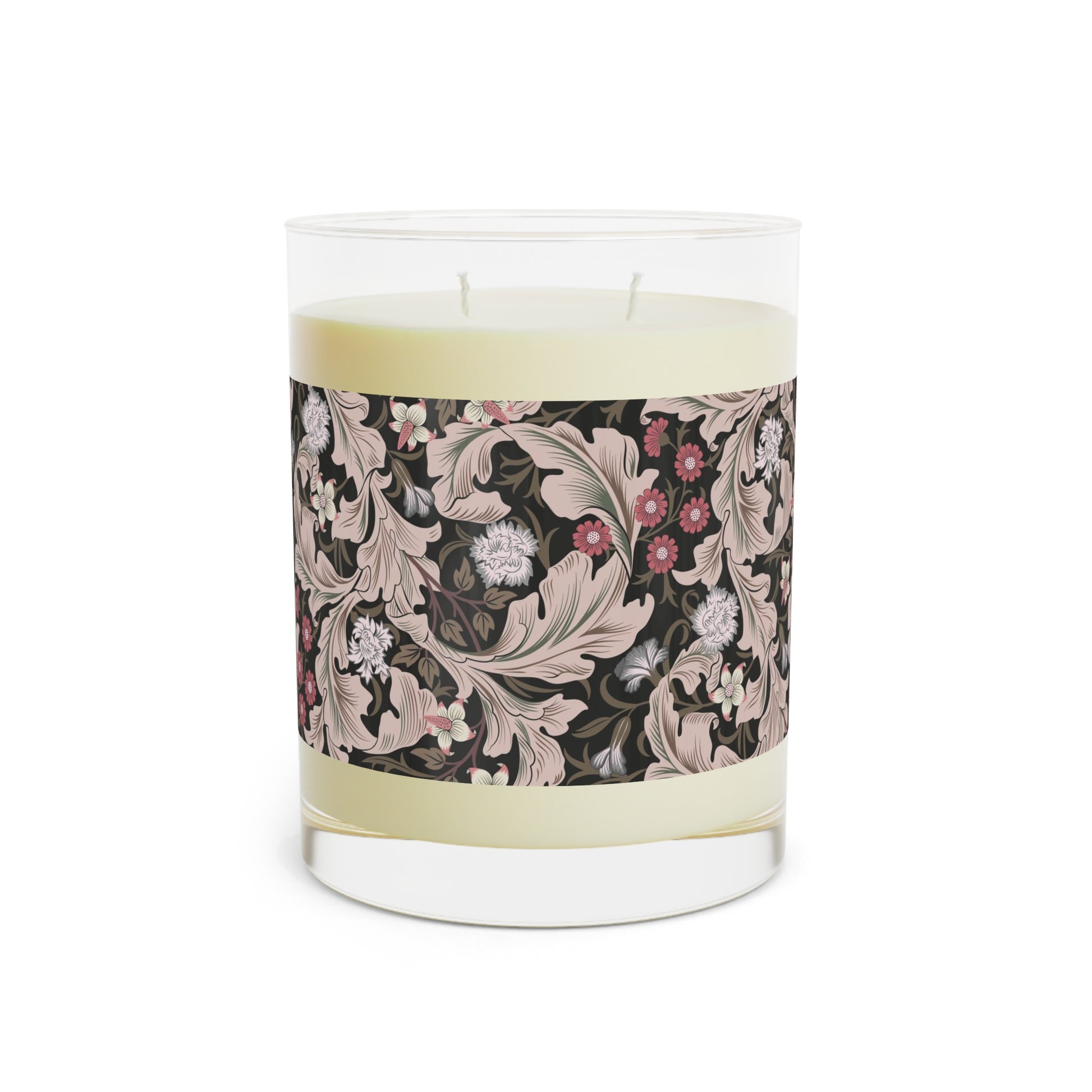 Luxury Scented Candle in an Arts & Crafts pattern inspired by William Morris & Co called Leicester Collection (Brown)