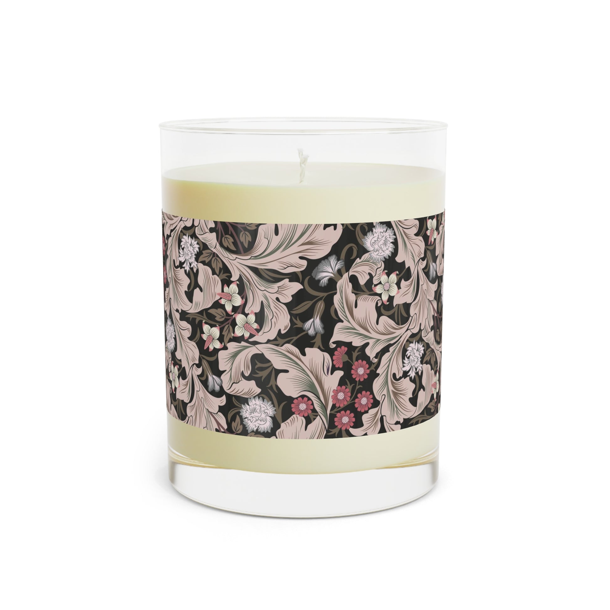 Luxury Scented Candle in an Arts & Crafts pattern inspired by William Morris & Co called Leicester Collection (Brown)