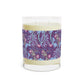 William Morris & Co luxury scented candle in a white jar with a floral Seaweed pattern, accompanied by a brown cardboard lid.