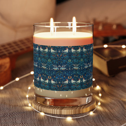 Luxury Scented Candle in an Arts & Crafts pattern inspired by William Morris & Co called Bluebird Collection