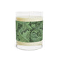 Luxury Scented Candle  in a glass container with a brown paper lid inspired by William Morris & Co in an Arts & Crafts pattern called Acanthus Collection (Green)