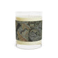 Luxury Scented Candle  in a glass jar with a brown paper lid inspired by William Morris & Co in an Arts & Crafts pattern called Acanthus Collection (Grey)