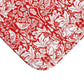 Red and white floral and animal patterned fabric