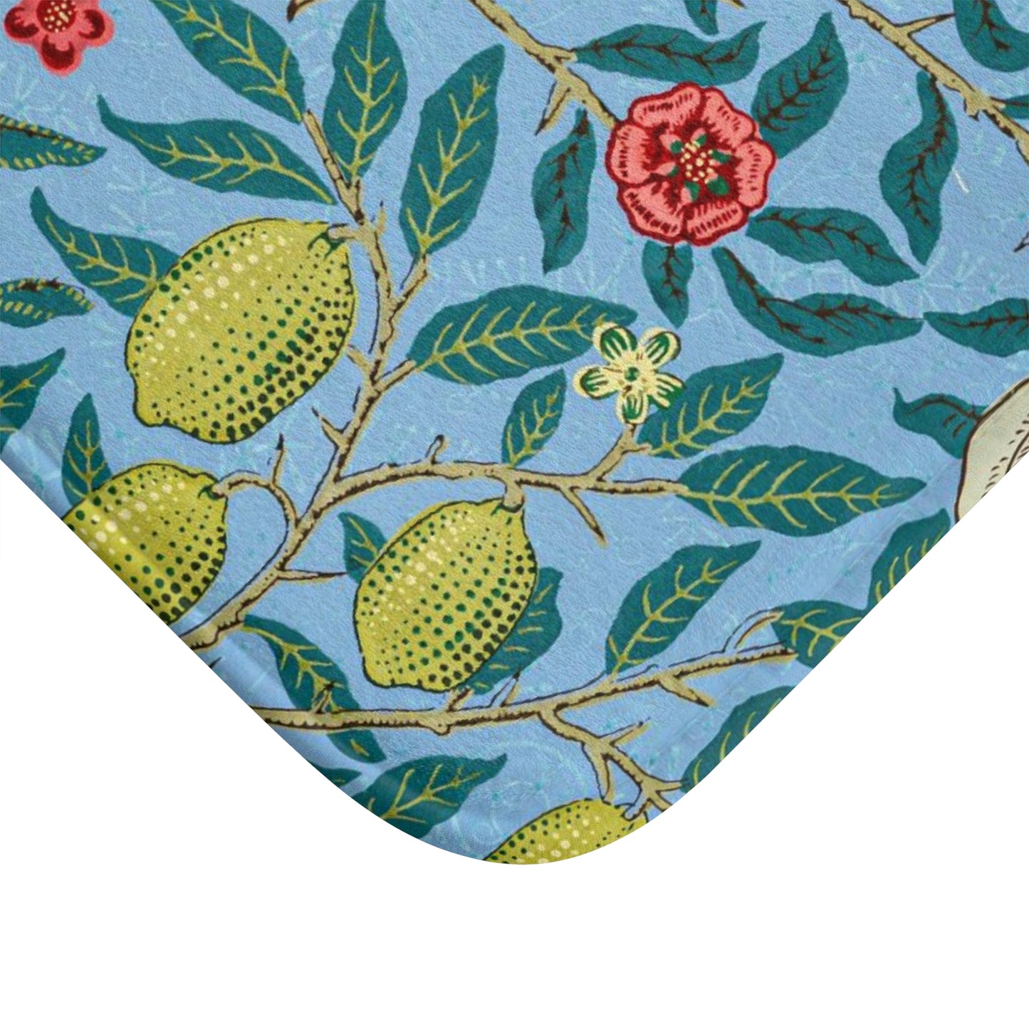 Microfibre Bath Mat inspired by William Morris - Four Fruits Collection (Sky)
