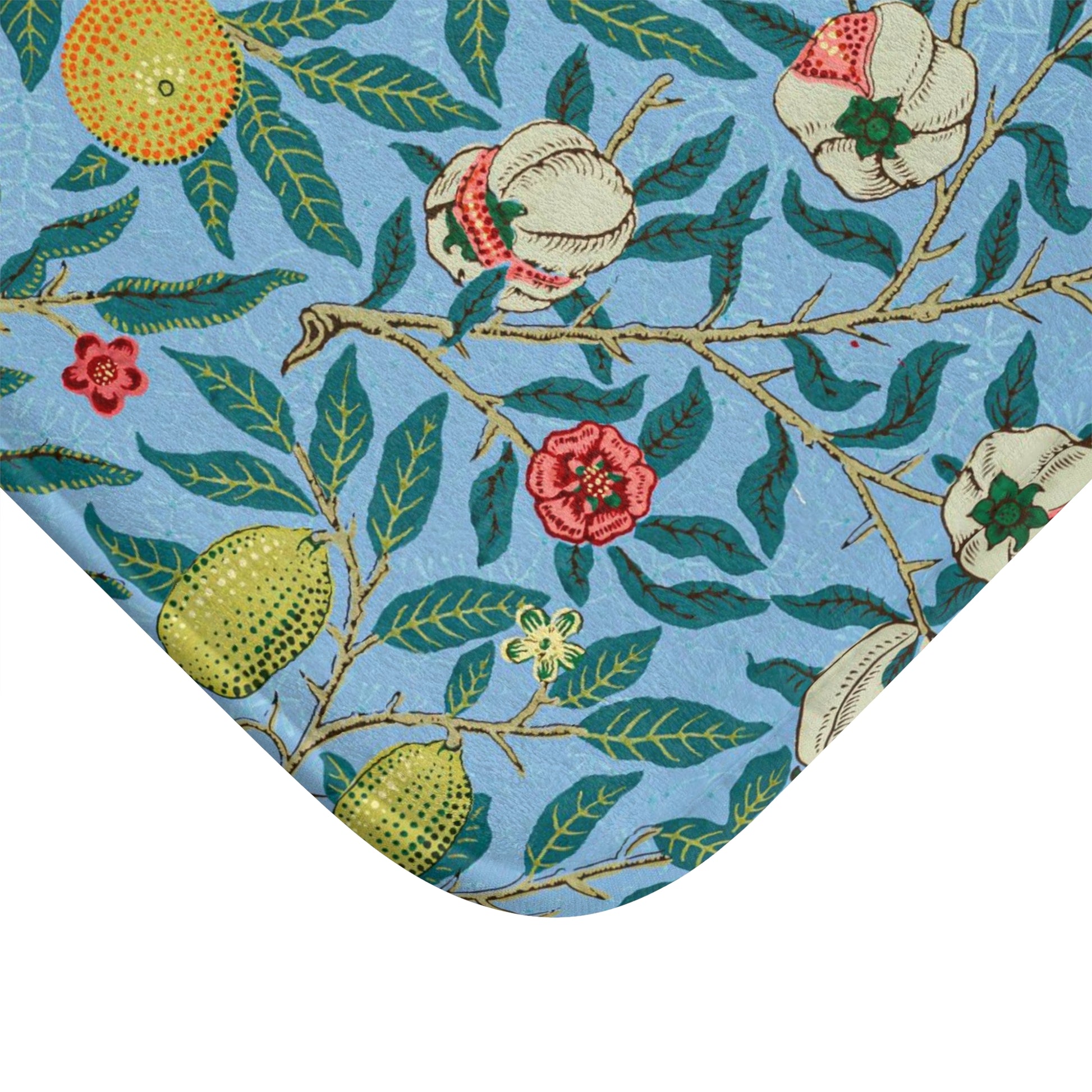 Microfibre Bath Mat inspired by William Morris - Four Fruits Collection (Sky)
