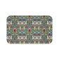 Rectangular mat with a colorful floral pattern on a white background