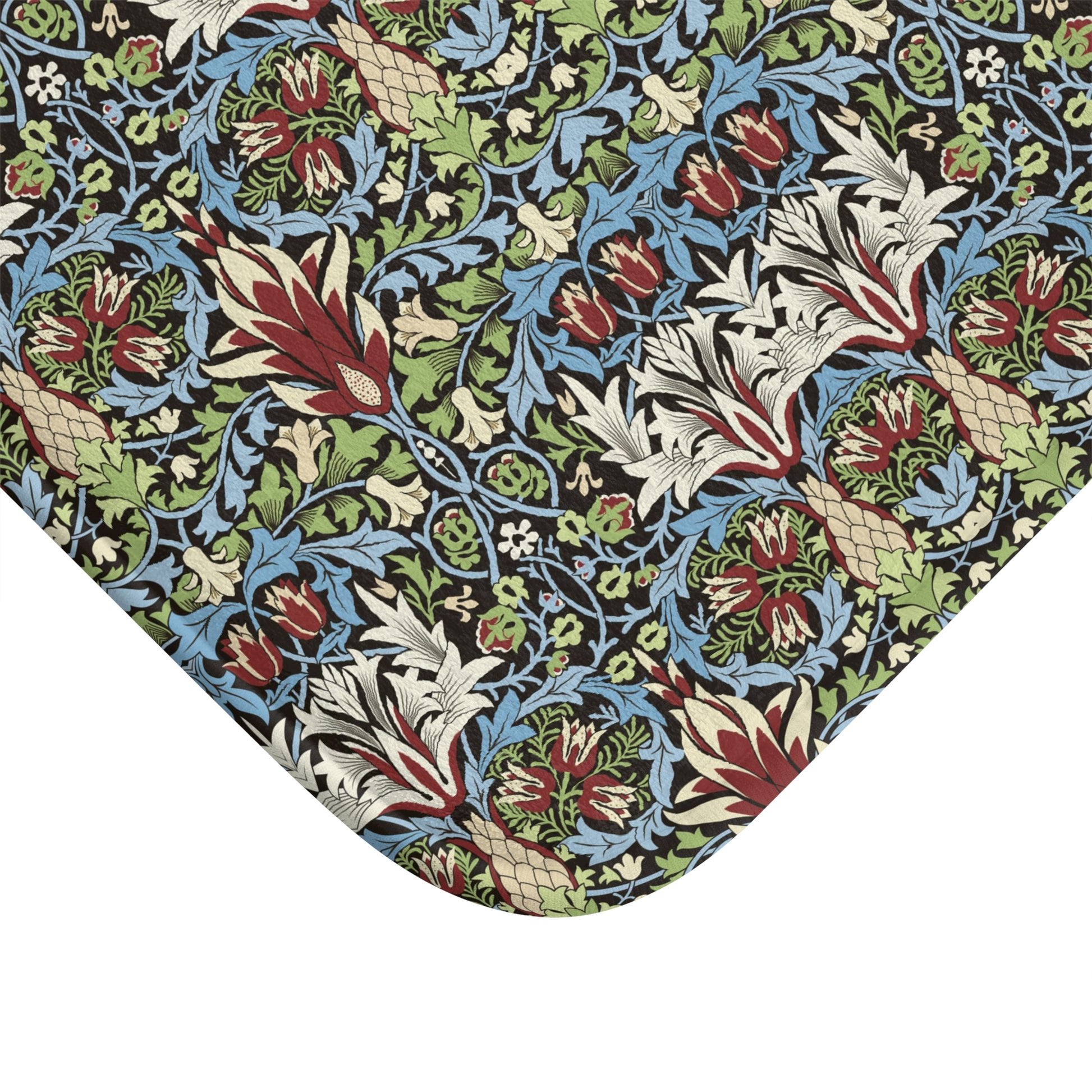 Floral patterned fabric with a white background