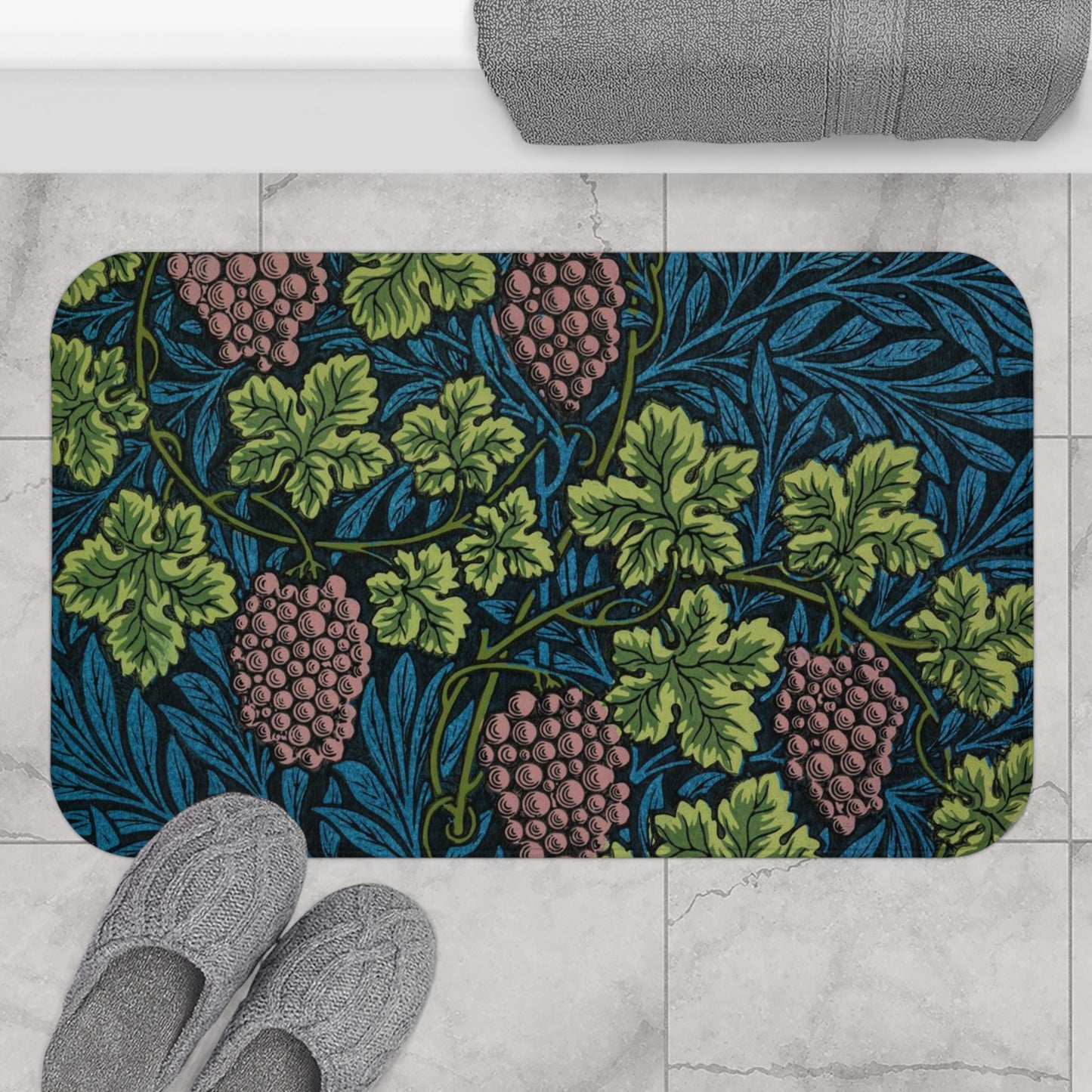 Microfibre Bath Mat inspired by William Morris - Vine Collection
