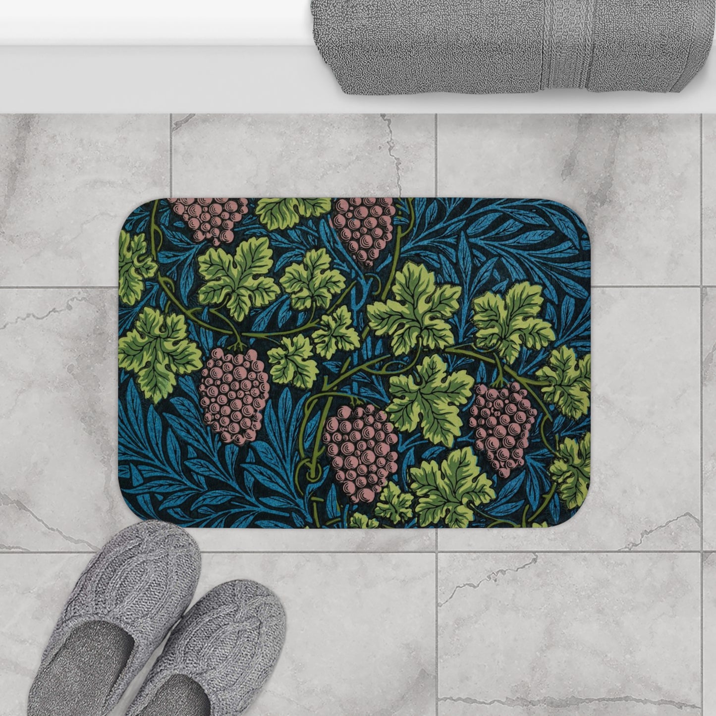 Microfibre Bath Mat inspired by William Morris - Vine Collection
