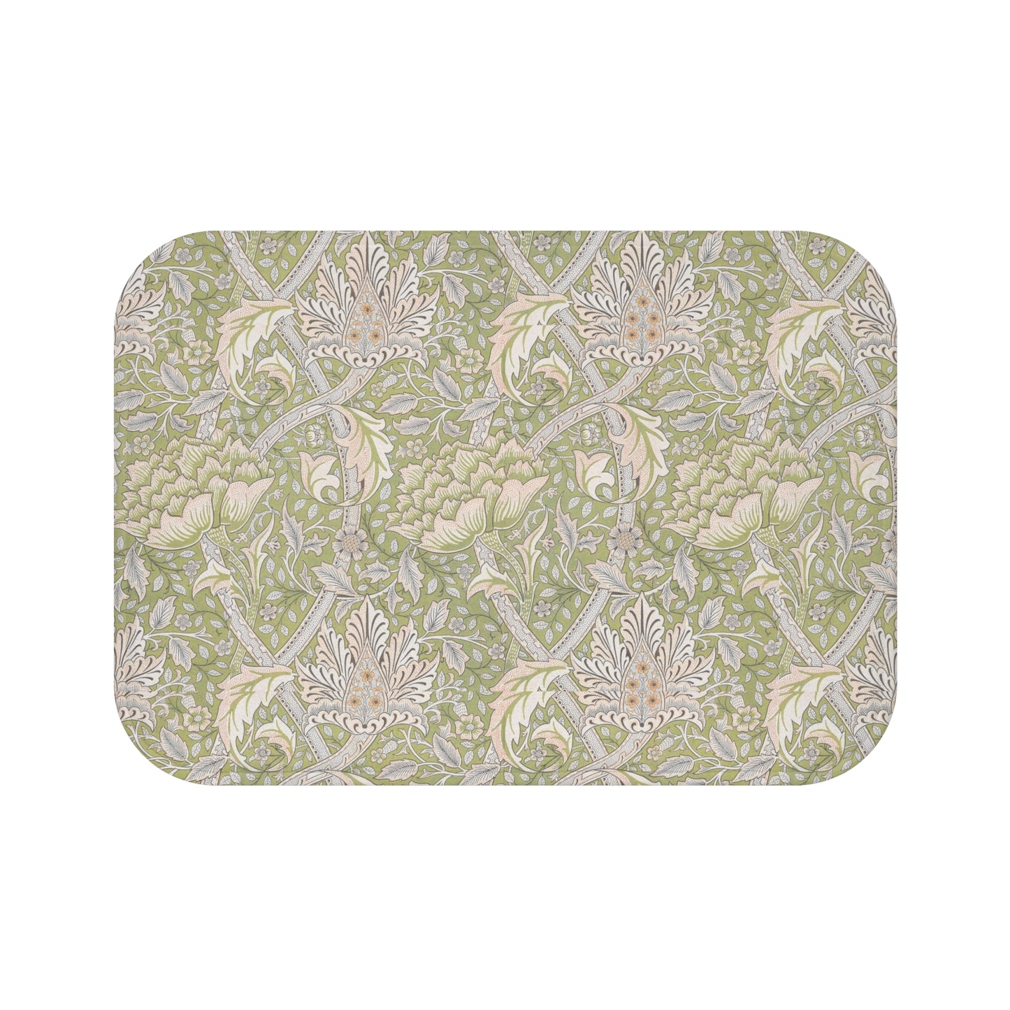Decorative mat with a floral pattern on a white background