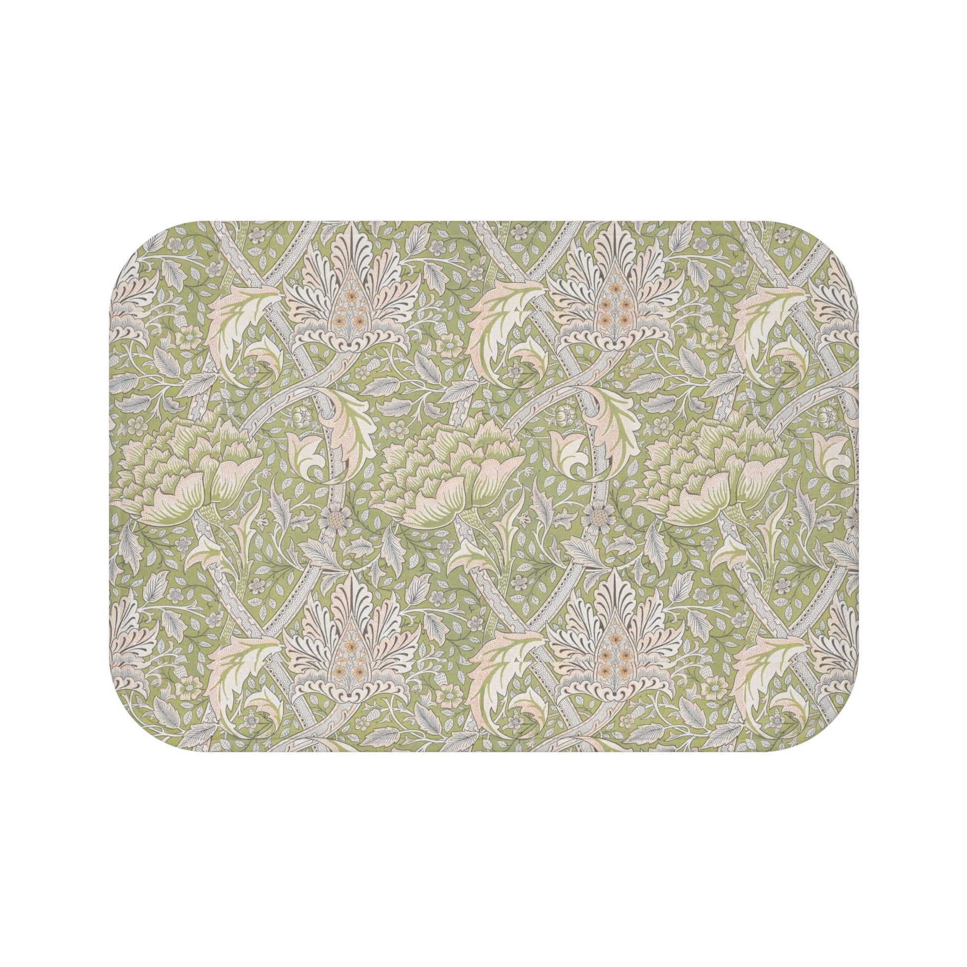 Decorative mat with a floral pattern on a white background