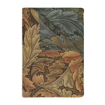 Luxury Velveteen Minky Blanket (Two-sided print) produced by William Morris & Co for a pattern called Acanthus Collection (Brown / Grey)