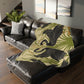 Luxury Velveteen Minky Blanket inspired for William Morris & Co (Two-sided print) - Swans Collection (Horizontal) in Beige, Green, Black and White by the designer Walter Crane