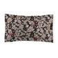 Pillow sham with a floral design inspired by William Morris in mocha colour on a white background.