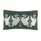 Pouch with swan design on a green background
