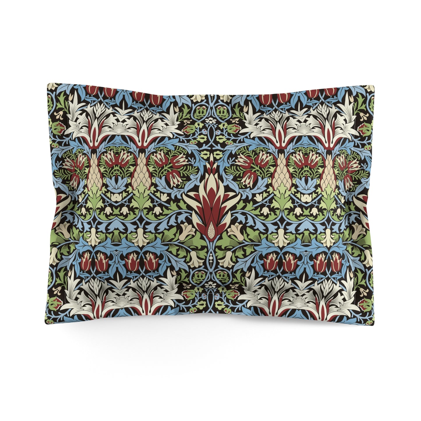Decorative pillow with a colorful floral pattern on a white background from William Morris