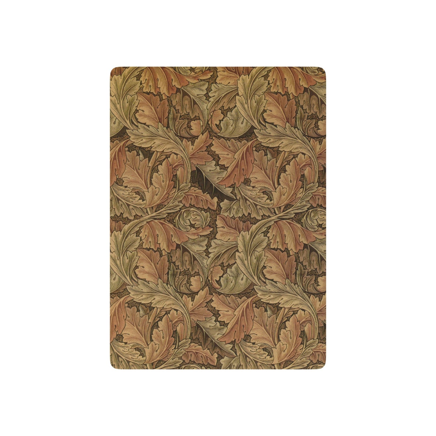 Decorative rectangular mat with leaf pattern on a white background