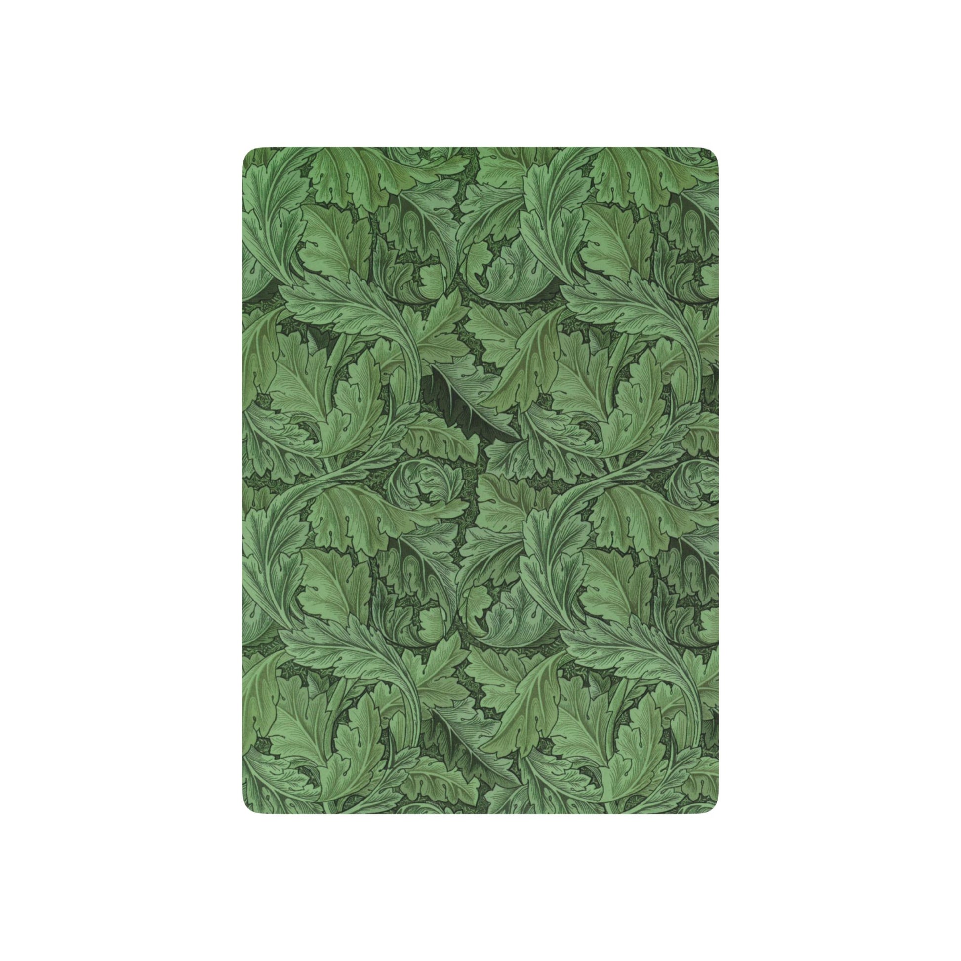 Green leaf patterned notebook on a white background