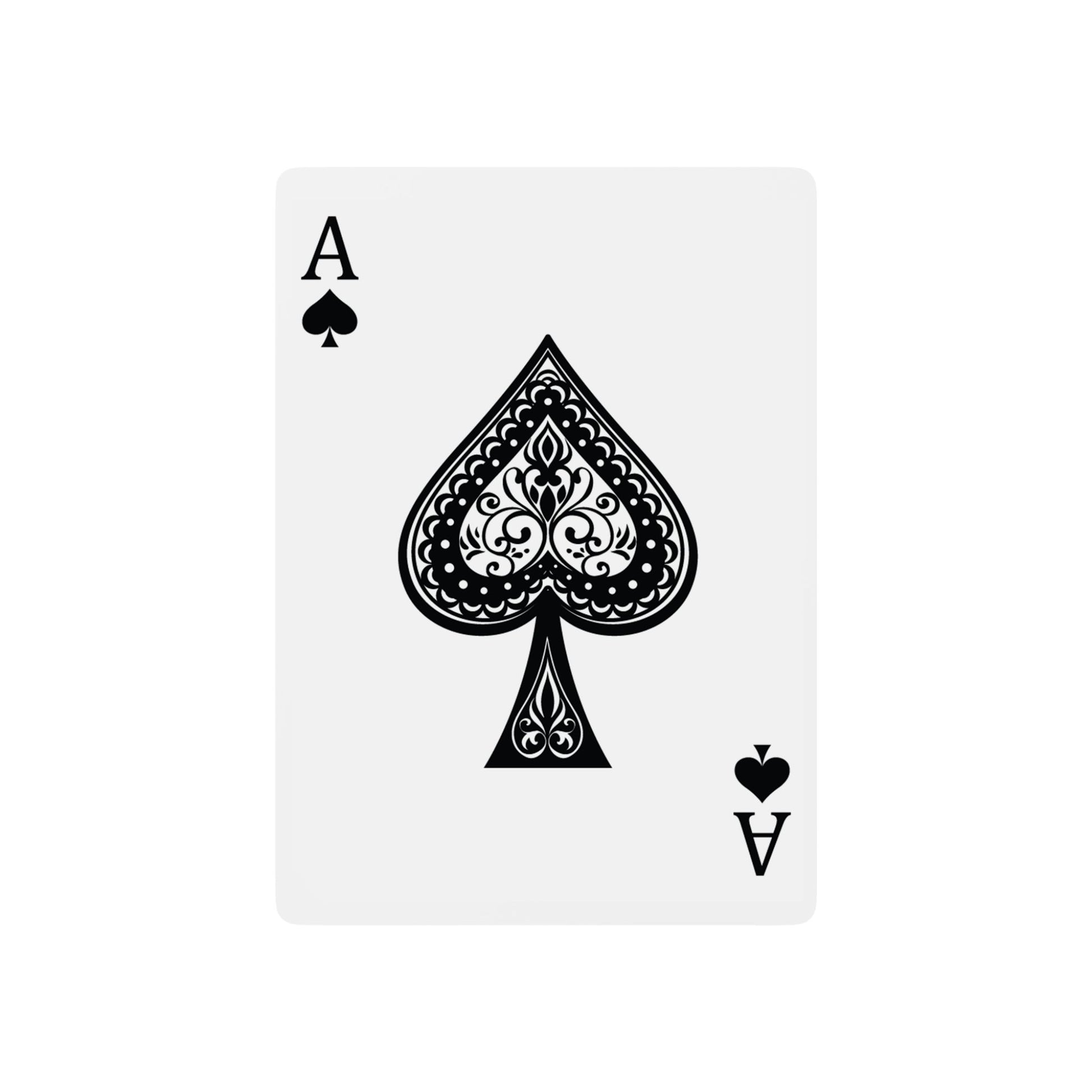 Playing card with Ace of Spades design on a white background