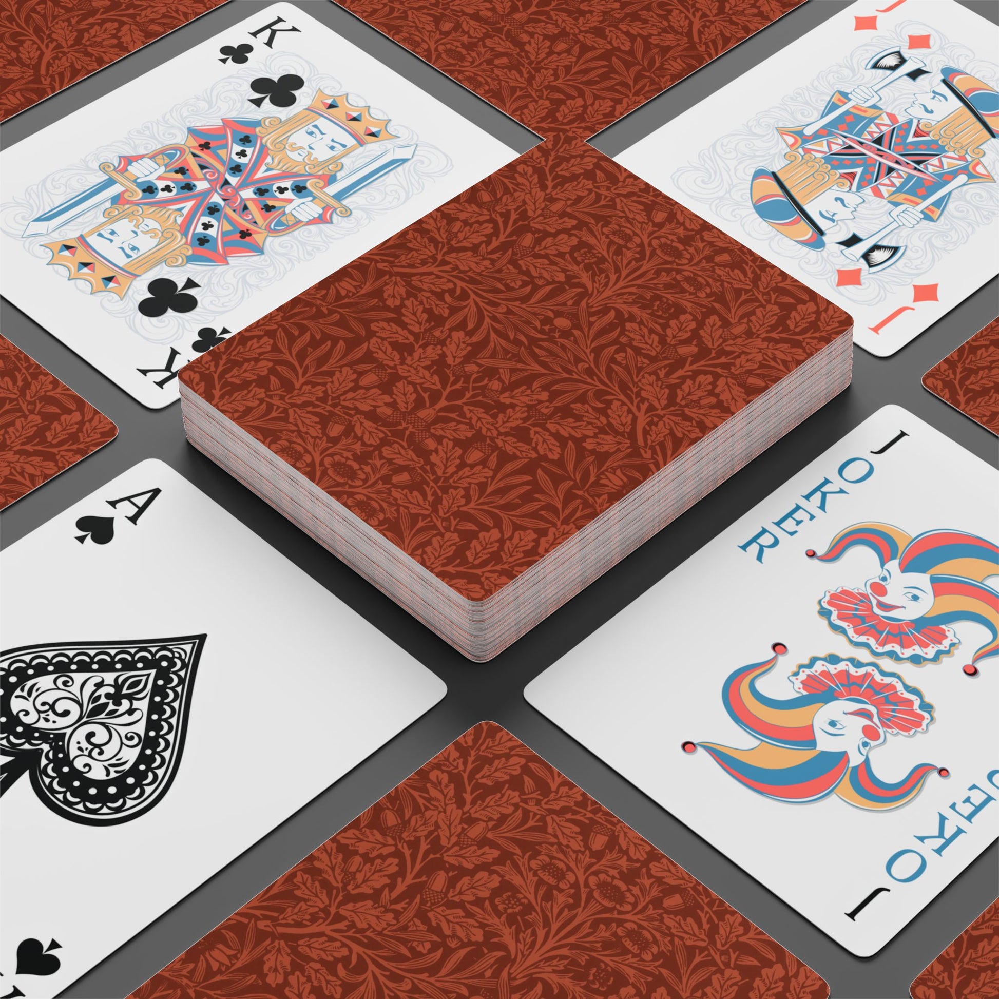 Playing cards with a focus on card design and pattern