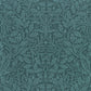 Teal floral pattern on a dark blue background