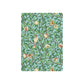 Notebook with a decorative cover featuring birds and floral patterns on a light blue background