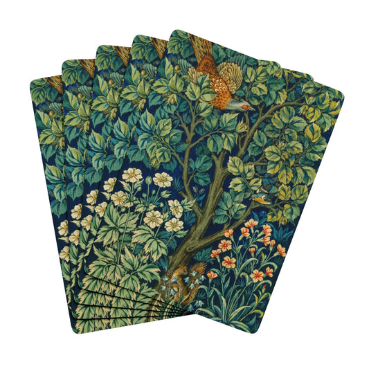 Set of six floral and nature-themed cards on a white background